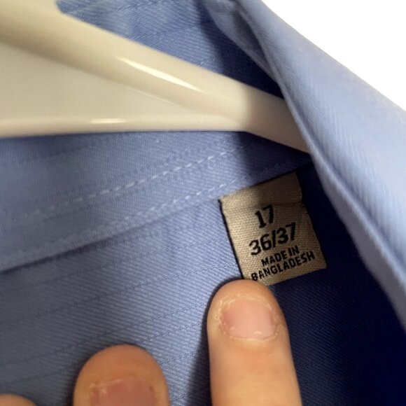 Reaction by Kenneth Cole regular fit solid blue long sleeved button down shirt - Picture 4 of 6